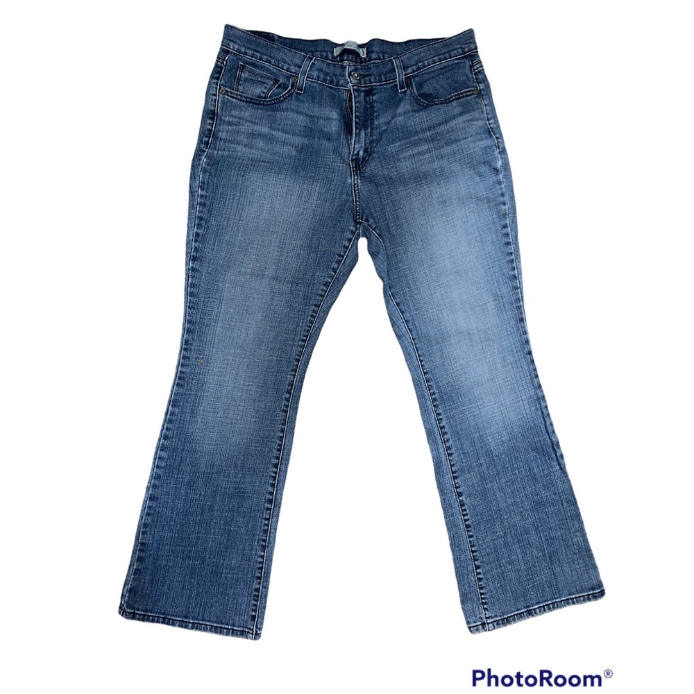 Levi's 14 Short 515 Boot Cut 34 X 28 Medium Wash Stretch Denim Jeans EUC T3